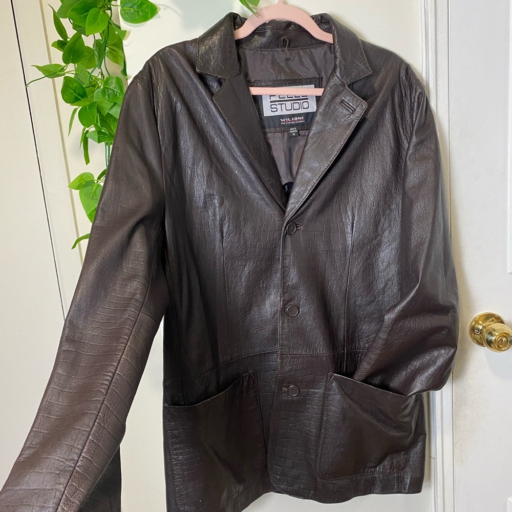 Leather coat